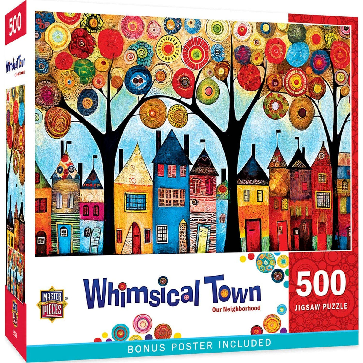 Whimsical Town - Our Neighborhood 500 Piece Jigsaw Puzzle by Masterpieces Puzzles - Masterpieces Puzzles - Jigsaw Puzzles - The Puzzle Center