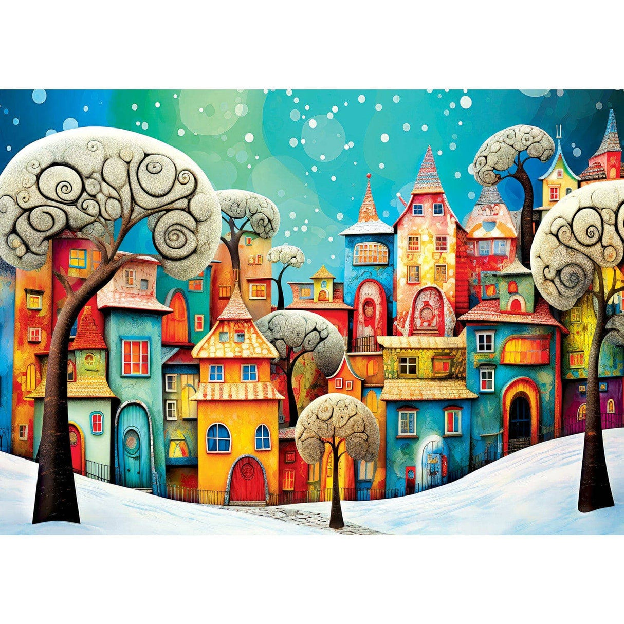 Whimsical Town - Winter Whimsey 500 Piece Jigsaw Puzzle by Masterpieces Puzzles - Masterpieces Puzzles - Jigsaw Puzzles - The Puzzle Center