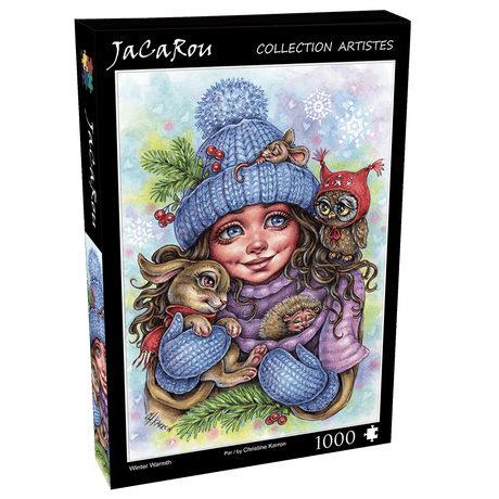 Winter Warmth 1000 piece puzzle by JaCaRou featuring Christine Karron’s artwork